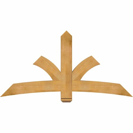 Ekena Millwork Davenport Rough Sawn Timber Gable Bracket, Western Red Cedar, 72"W x 36"H x 4"D x 6"F, 12/12 Pitch GBW072X36X0406DAV00RWR